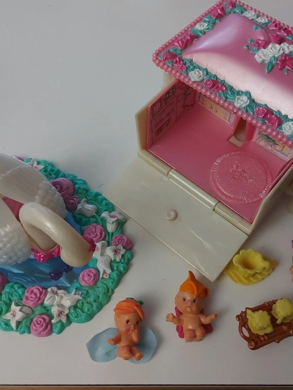 Fairy Winkles lot- 1993 Kenner Toys- Jewelry Box & Mirror Swan Playset